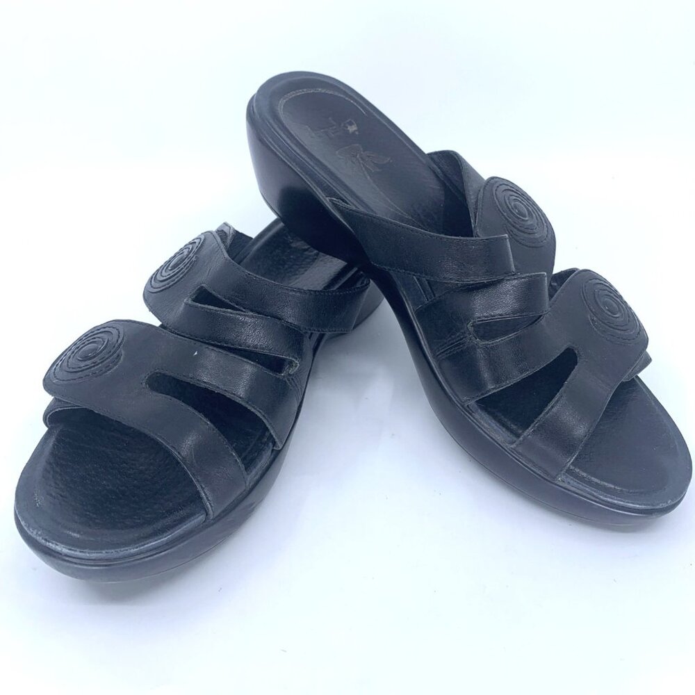 Dansko Womens Dixie Sandals Swirls Black Size EU 39 US 8.5-9 Slip On Adjustable